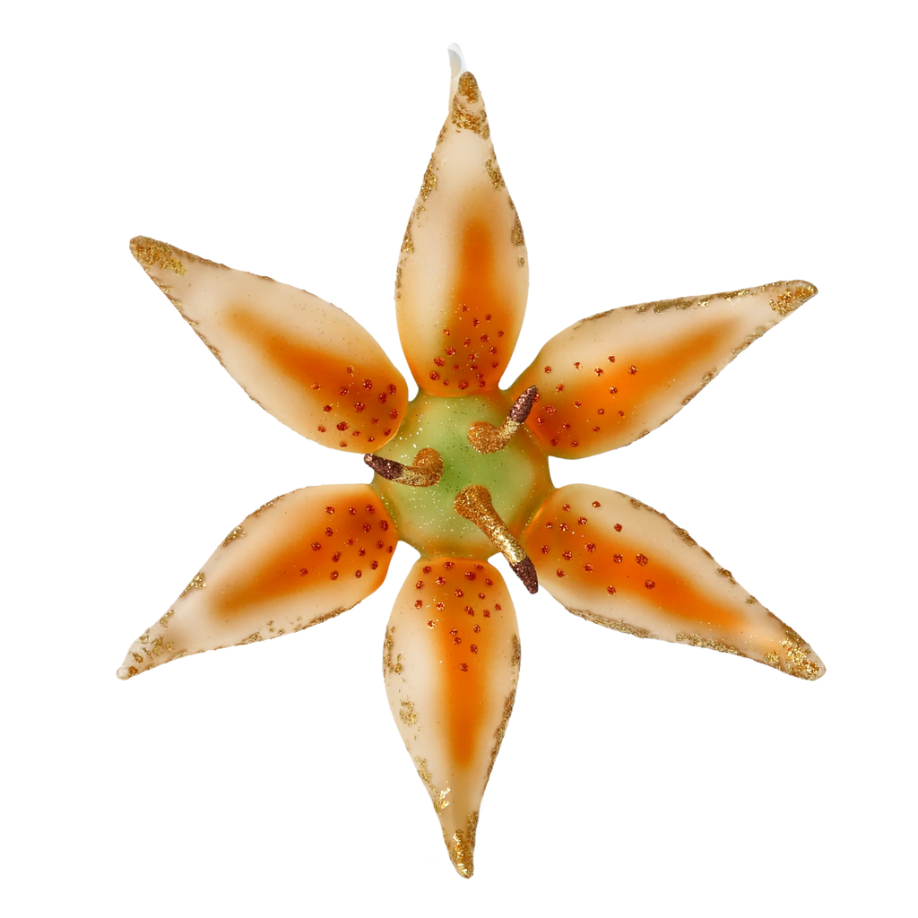 Saffron Ember Petal | Hand-Painted Glass Ornament | Blubom 2020-491