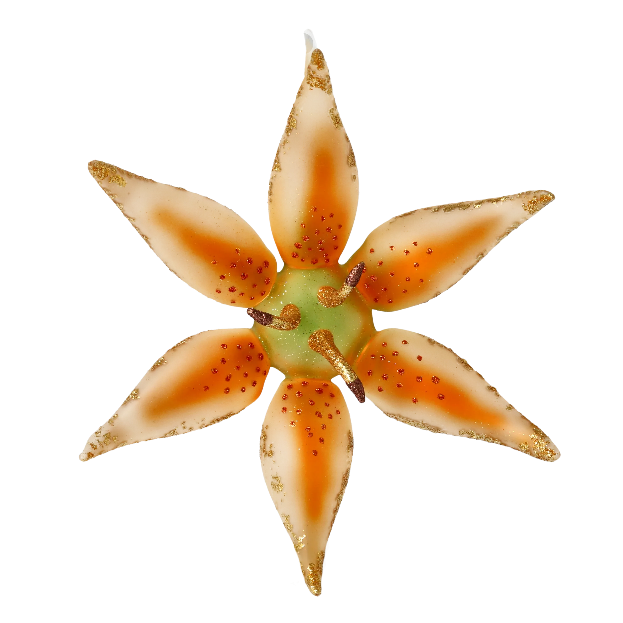 Saffron Ember Petal | Hand-Painted Glass Ornament | Blubom 2020-491