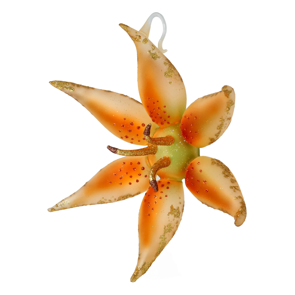 Saffron Ember Petal | Hand-Painted Glass Ornament | Blubom 2020-491