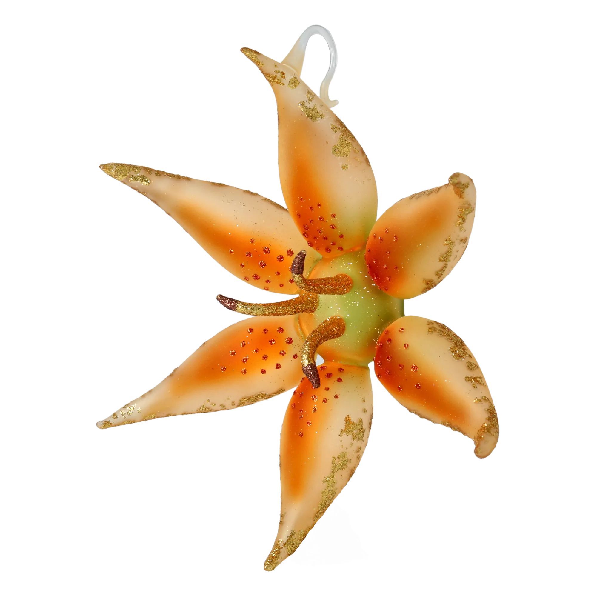 Saffron Ember Petal | Hand-Painted Glass Ornament | Blubom 2020-491