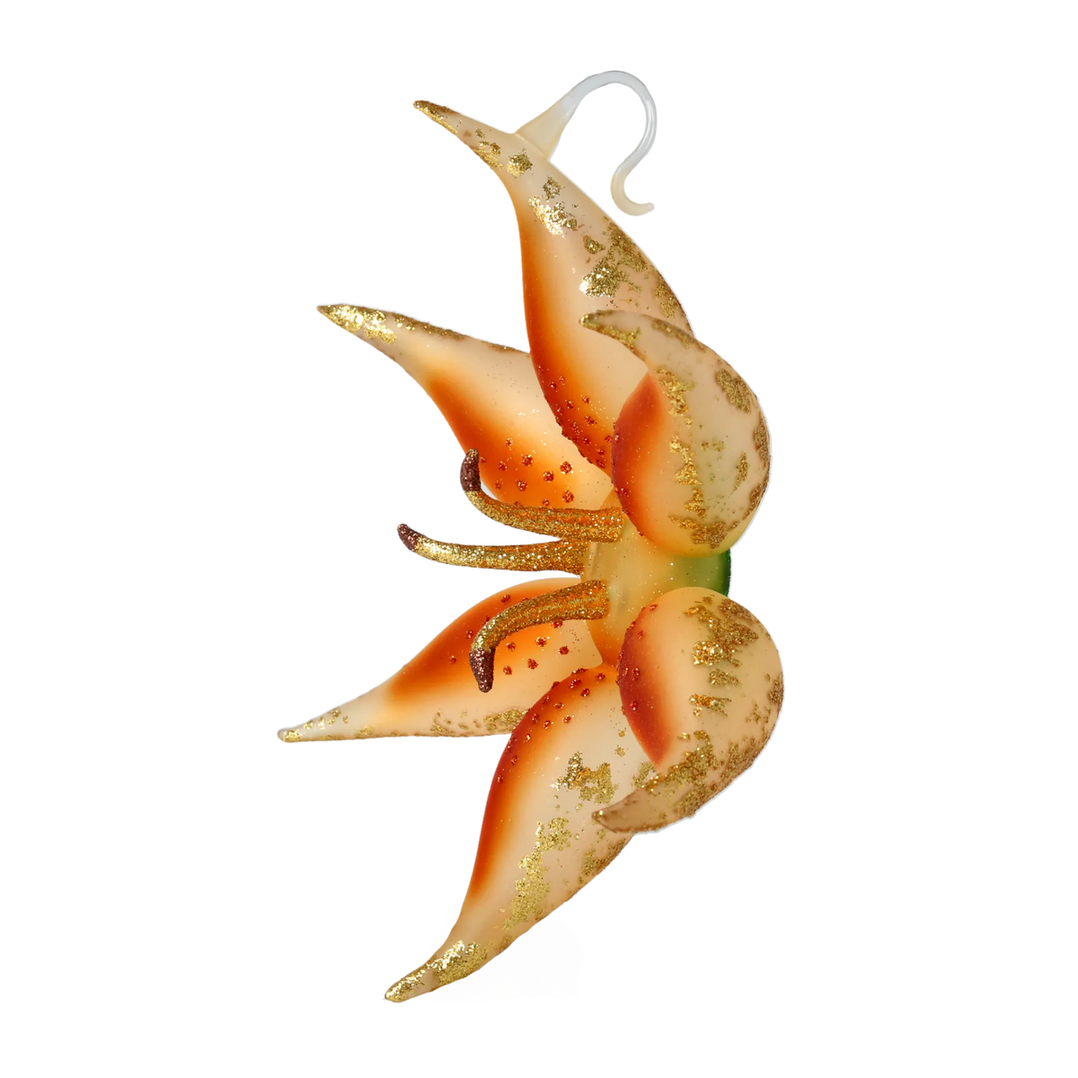 Saffron Ember Petal | Hand-Painted Glass Ornament | Blubom 2020-491
