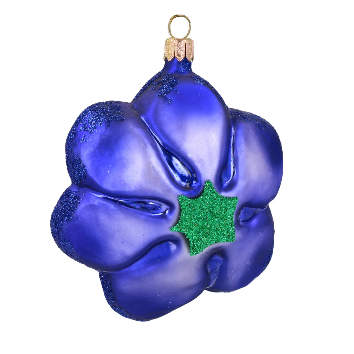 Indigo Vow | Hand-Painted Glass Ornament | Blubom 2020-494