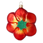 Scarlet Sovereign Bloom | Hand-Painted Glass Ornament | Blubom 2020-496