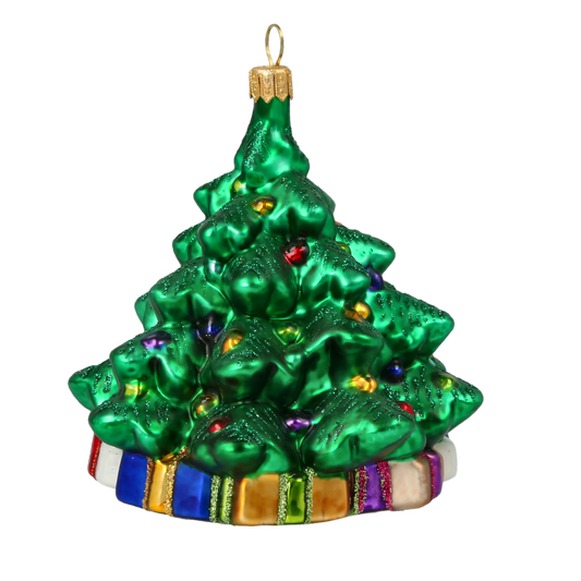 Emerald Fir with Festive Gifts Premium christmas glass ornament 2020-497