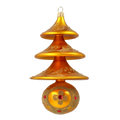 Saffron Meridian Solstice | Hand-Painted Glass Ornament | Blubom 2020-503