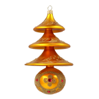 Saffron Meridian Solstice | Hand-Painted Glass Ornament | Blubom 2020-503