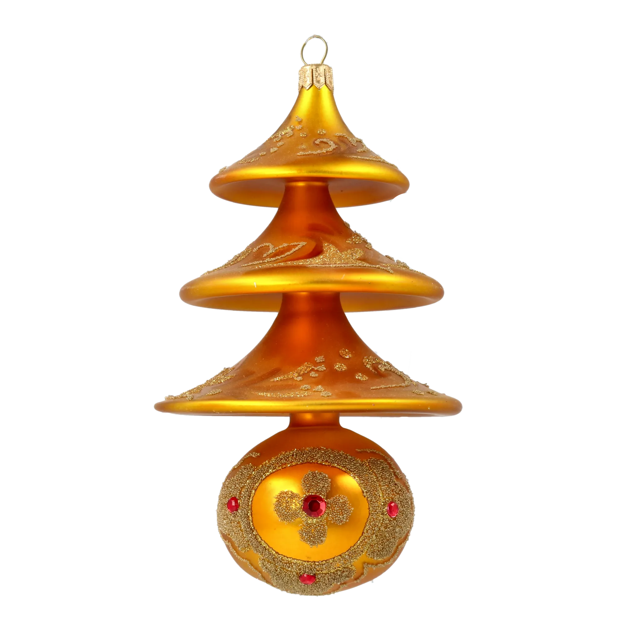 Saffron Meridian Solstice | Hand-Painted Glass Ornament | Blubom 2020-503
