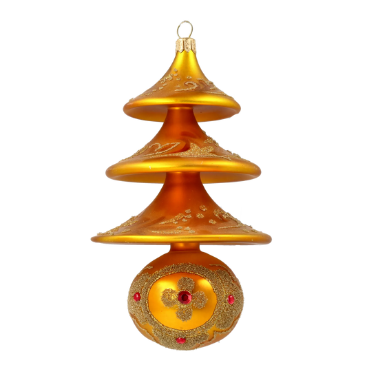 Golden Glimmer Tree  Handmade Glass Christmas ornament free blown 2020-503