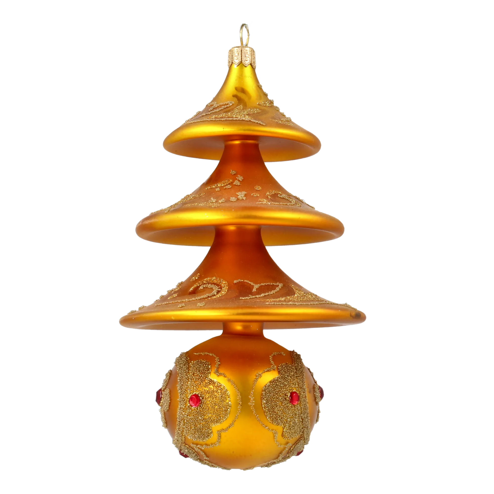 Saffron Meridian Solstice | Hand-Painted Glass Ornament | Blubom 2020-503