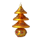 Saffron Meridian Solstice | Hand-Painted Glass Ornament | Blubom 2020-503