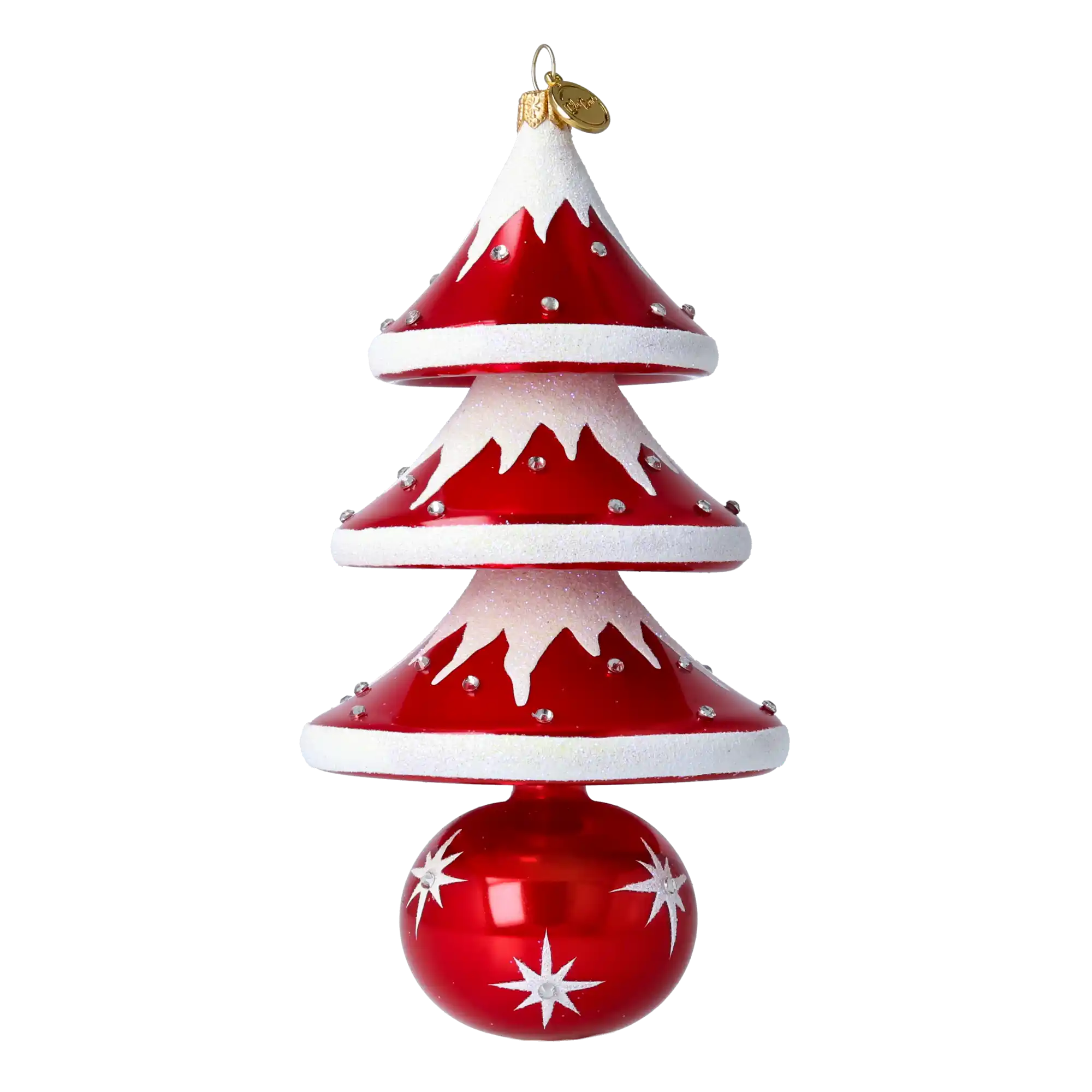 Snowcap Sparkle Tree Handmade Glass Christmas ornament