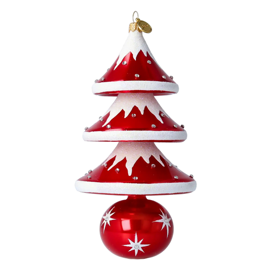 Snowcap Sparkle Tree Handmade Glass Christmas ornament