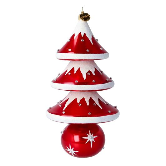 Snowcap Sparkle Tree Handmade Glass Christmas ornament