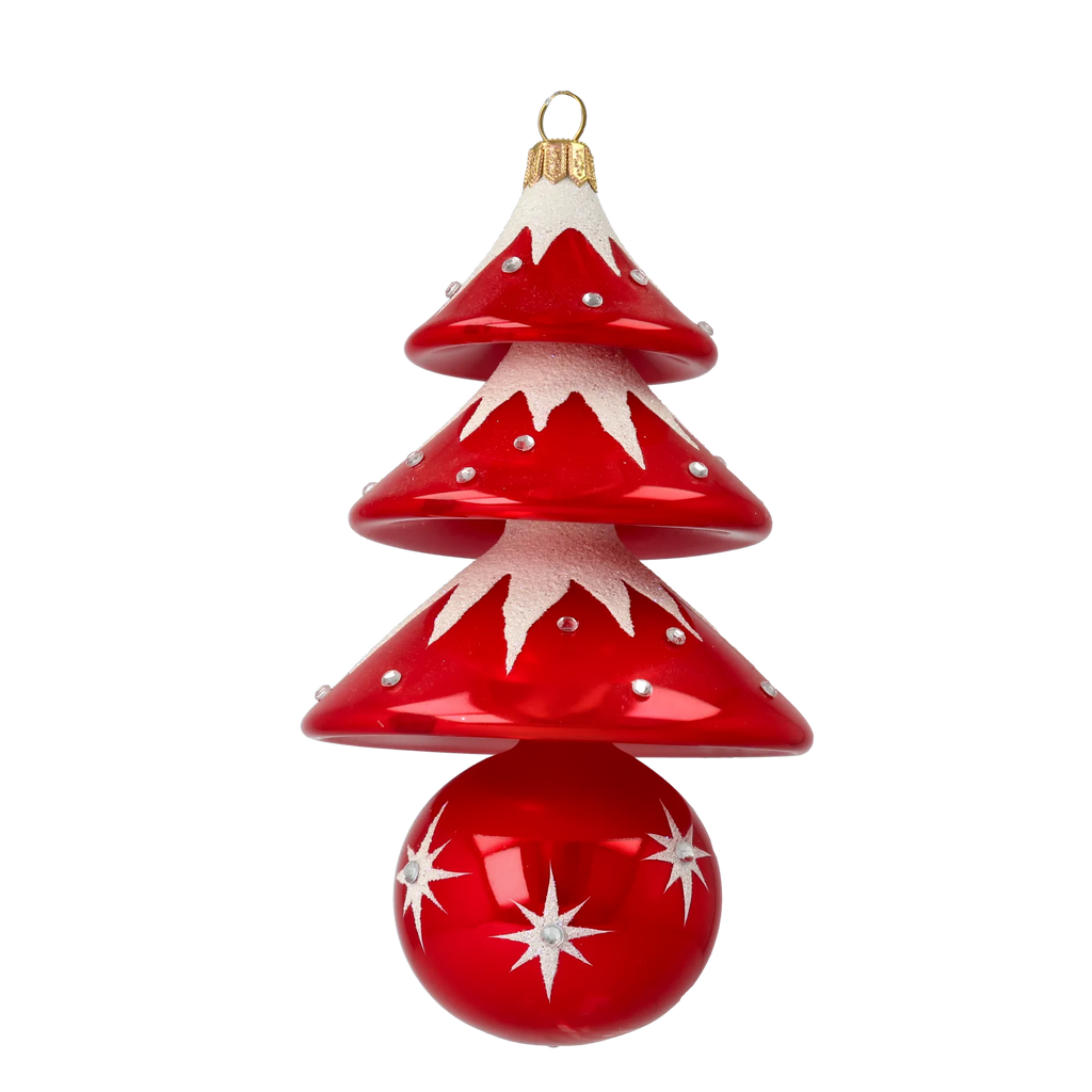 Scarlet Winter Sovereign | Hand-Painted Glass Ornament | Blubom 2020-504