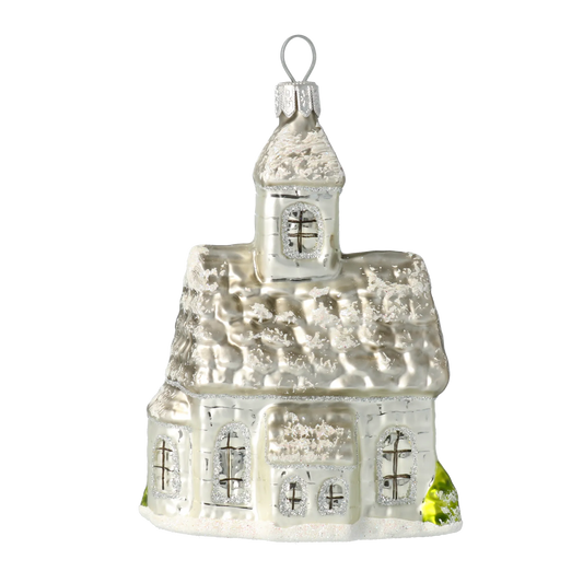 Frosted Pearl Chapel Premium christmas glass ornament 2020-515