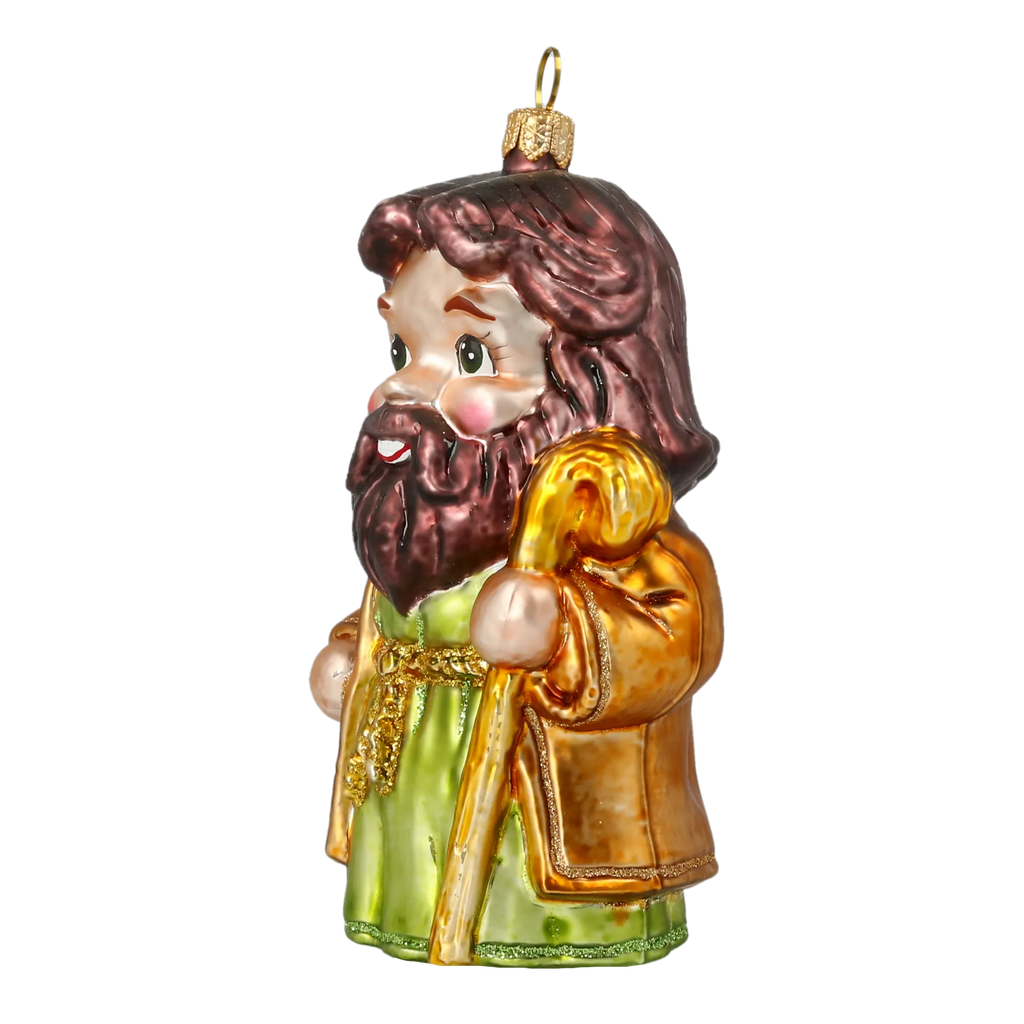 Gentle Shepherd Staff | Hand-Painted Glass Ornament | Blubom 2020-517