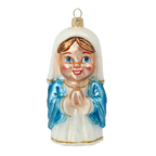 Serene Azure Devotion | Hand-Painted Glass Ornament | Blubom 2020-518