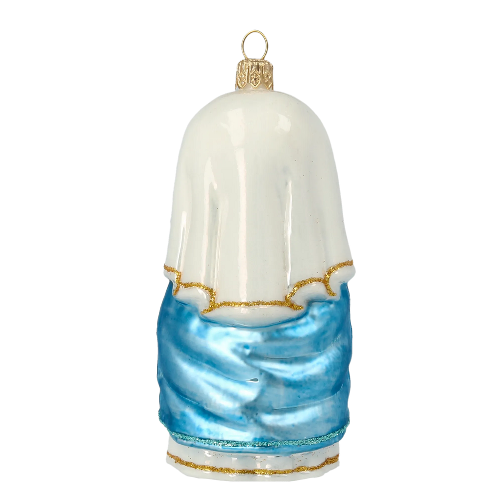 Serene Azure Devotion | Hand-Painted Glass Ornament | Blubom 2020-518