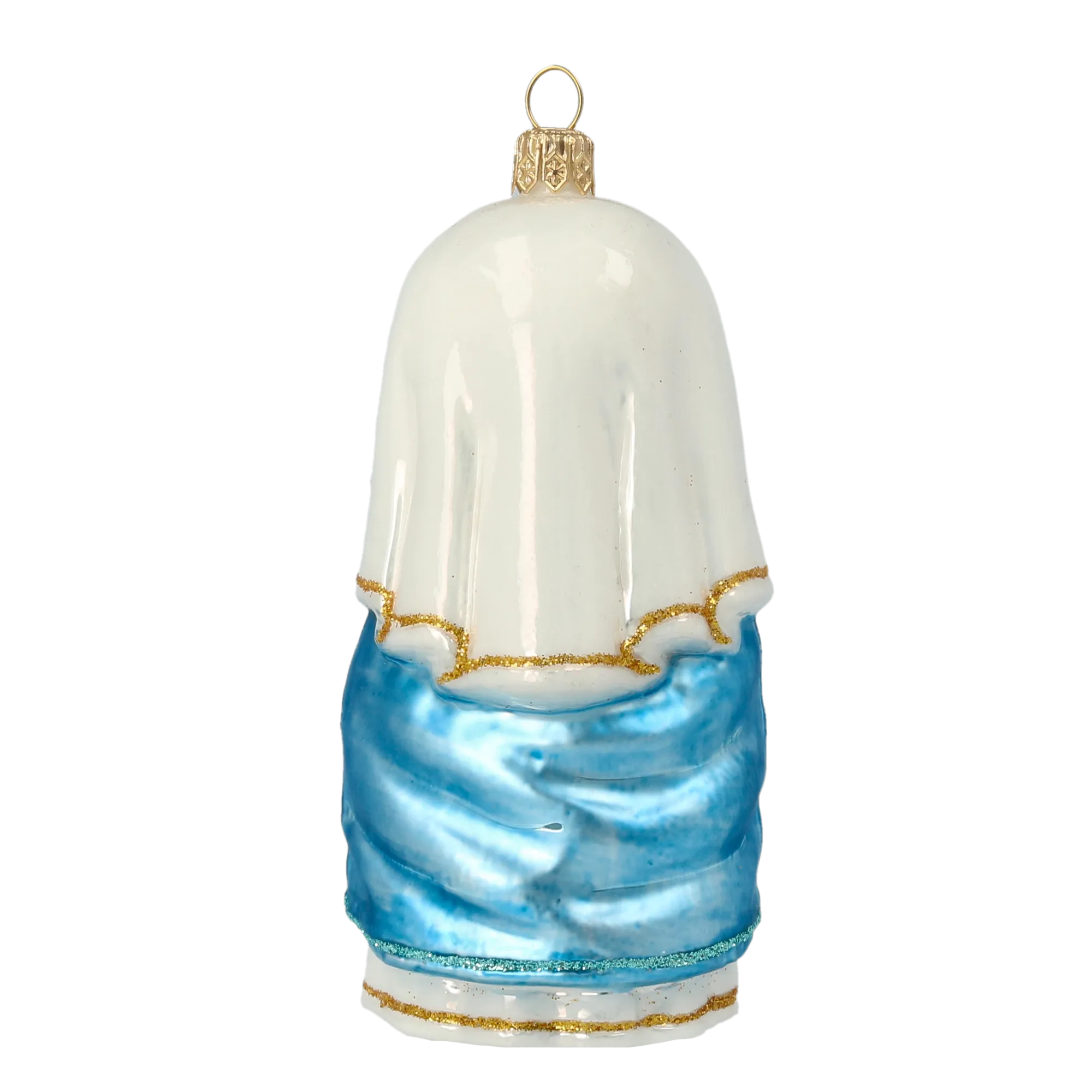 Serene Azure Devotion | Hand-Painted Glass Ornament | Blubom 2020-518