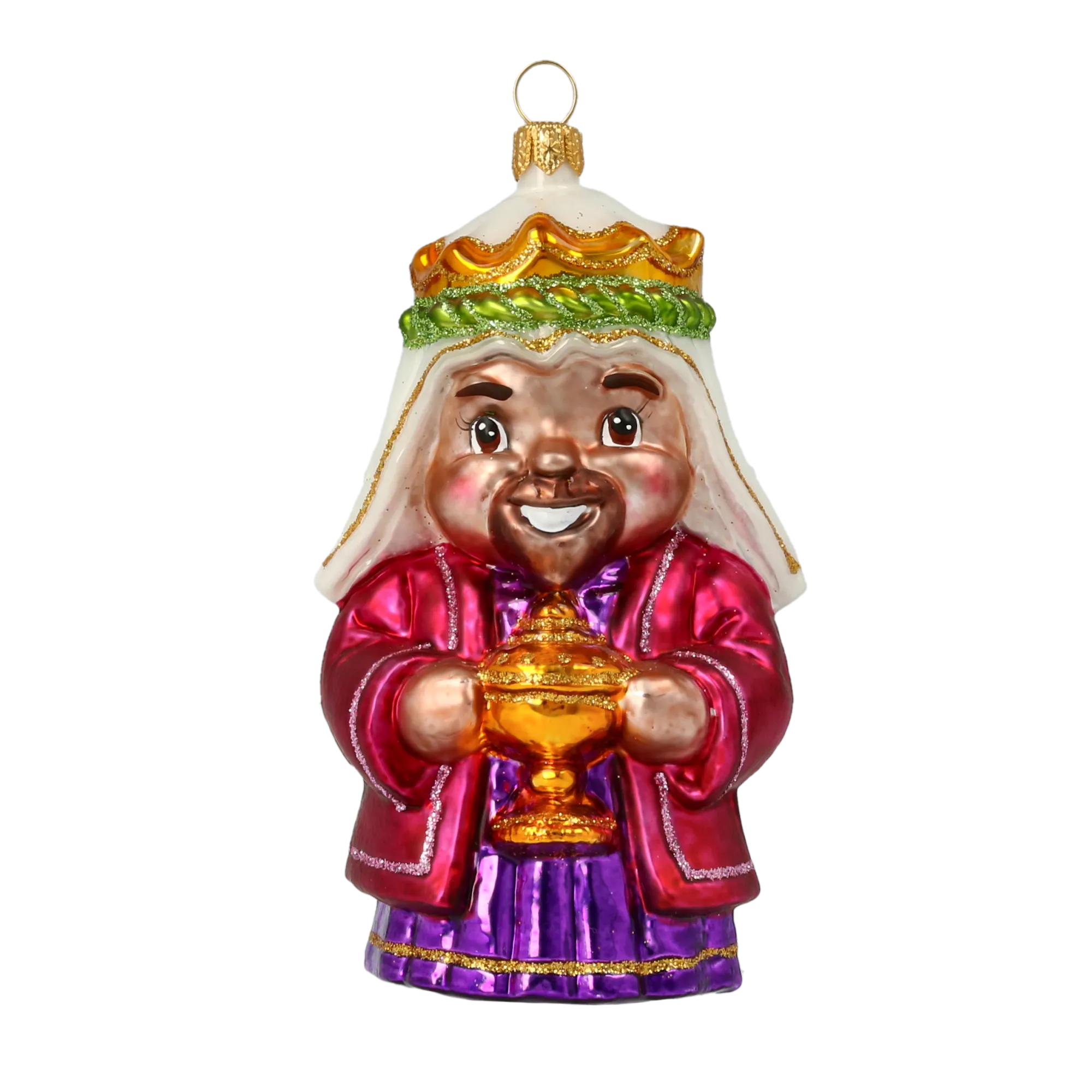 Benevolent Gilded Sovereign | Hand-Painted Glass Ornament | Blubom 2020-521