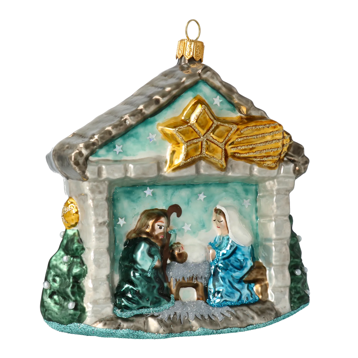 Hallowed Celestial Vigil | Hand-Painted Glass Ornament | Blubom 2020-524