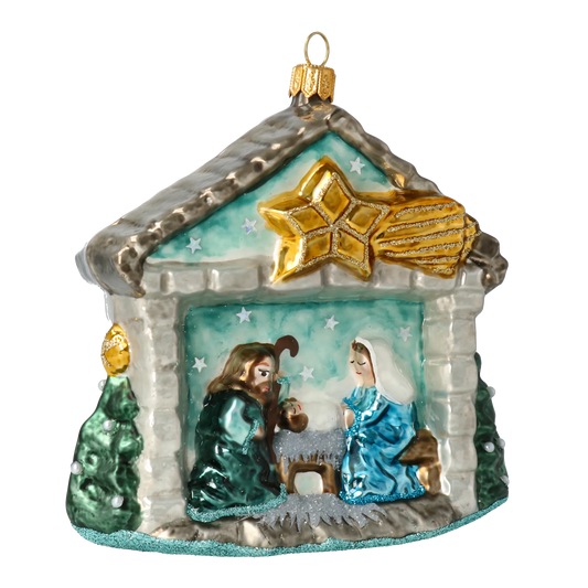 Gilded Star Nativity Premium christmas glass ornament 2020-524