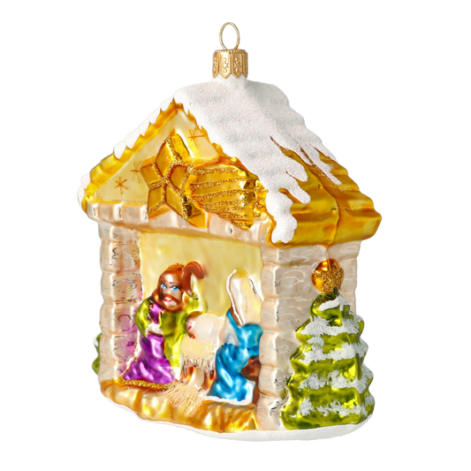 Golden Starlight Nativity Premium christmas glass ornament 2020-526