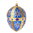 Load image into Gallery viewer, Royal Sapphire Egg Handmade Glass Christmas ornament.
