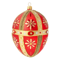 Load image into Gallery viewer, Imperial Ruby Egg Handmade Glass Christmas ornament.
