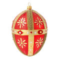 Load image into Gallery viewer, Imperial Ruby Egg Handmade Glass Christmas ornament.

