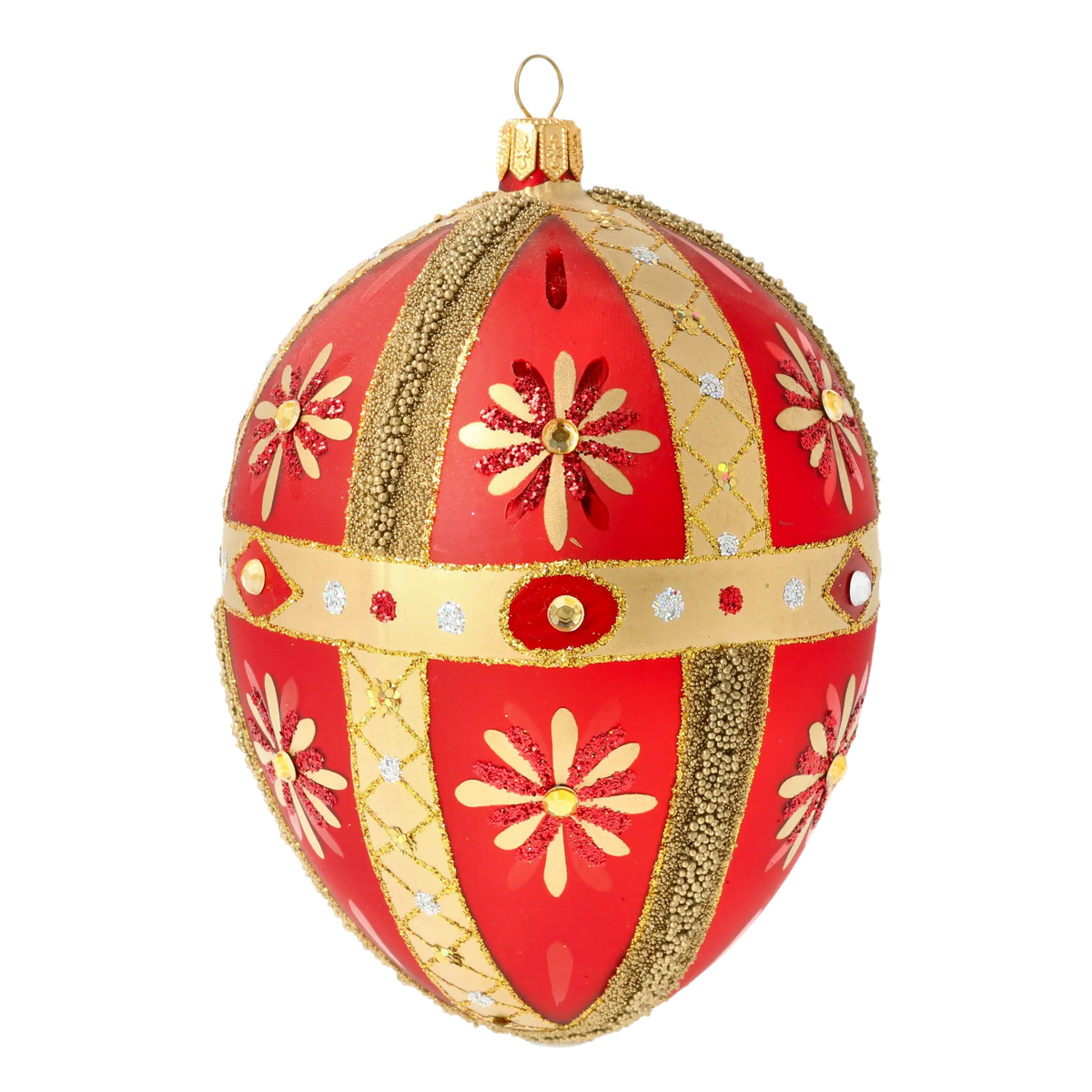 Crimson Sovereign Echo | Hand-Painted Glass Ornament | Blubom 2020-533