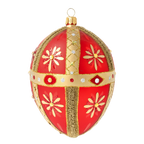 Crimson Sovereign Echo | Hand-Painted Glass Ornament | Blubom 2020-533