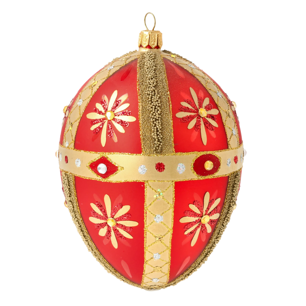 Crimson Sovereign Echo | Hand-Painted Glass Ornament | Blubom 2020-533
