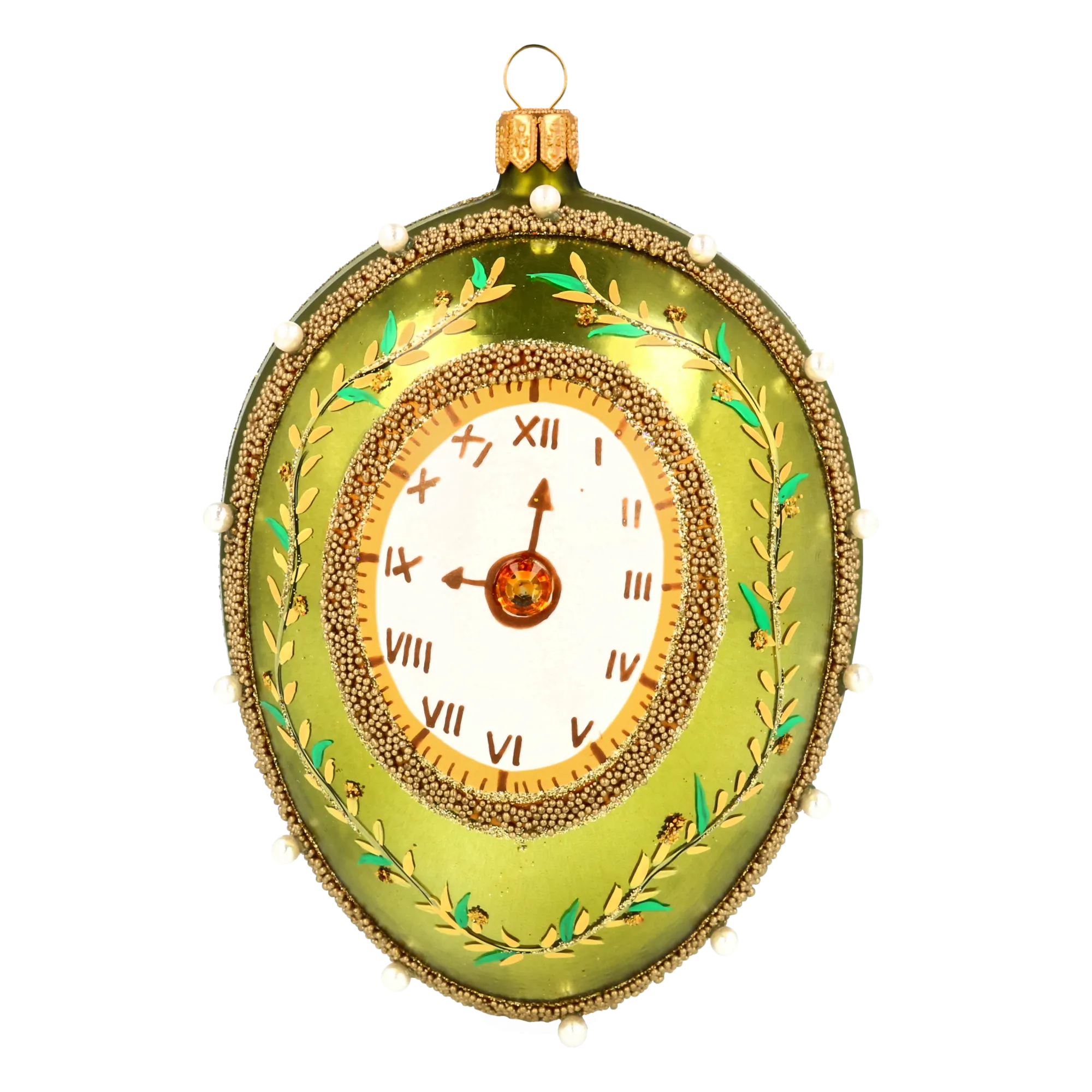 Verdant Antiquity | Hand-Painted Glass Ornament | Blubom 2020-534