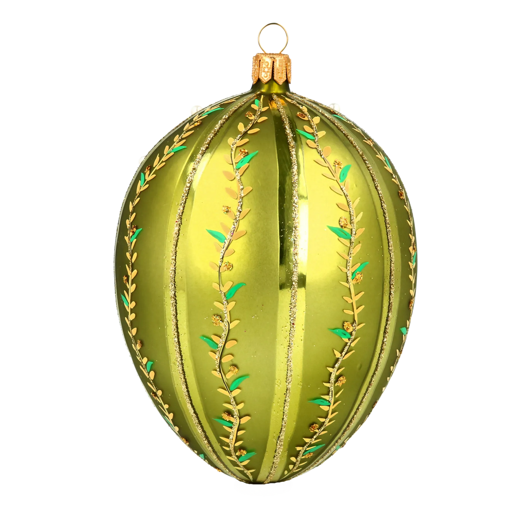 Verdant Antiquity | Hand-Painted Glass Ornament | Blubom 2020-534