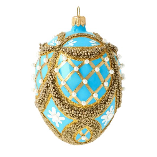 Azure Imperial Egg Premium christmas glass ornament 2020-536