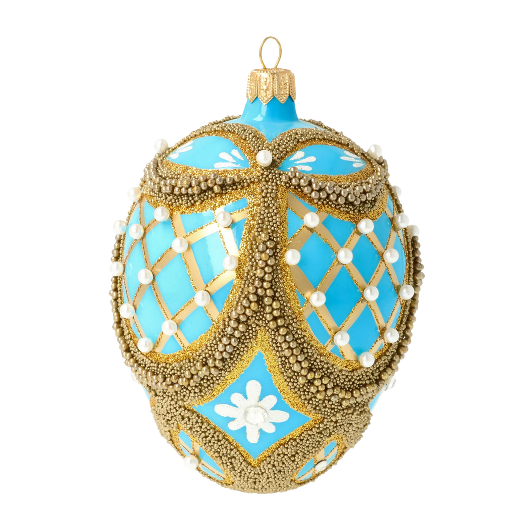 Azure Sovereign | Hand-Painted Glass Ornament | Blubom 2020-536
