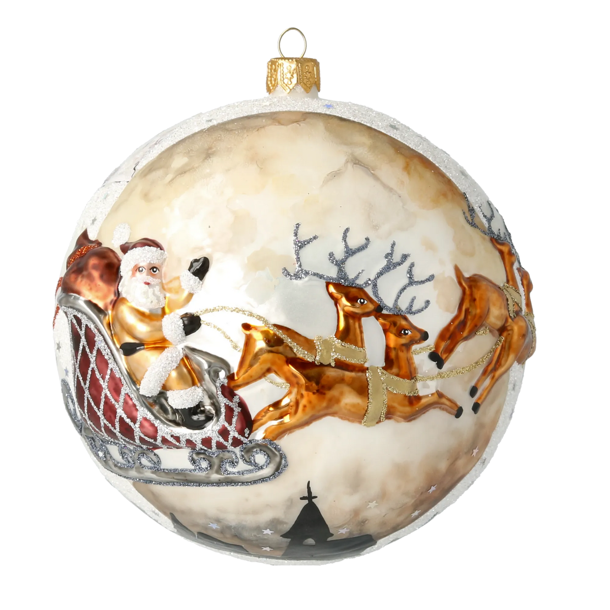Alabaster Nocturne | Hand-Painted Glass Ornament | Blubom 2020-541