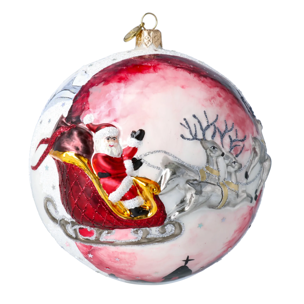 Crimson Midnight Ascent | Hand-Painted Glass Ornament | Blubom 2020-542