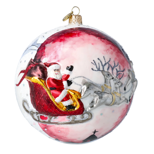 Crimson Midnight Ascent | Hand-Painted Glass Ornament | Blubom 2020-542
