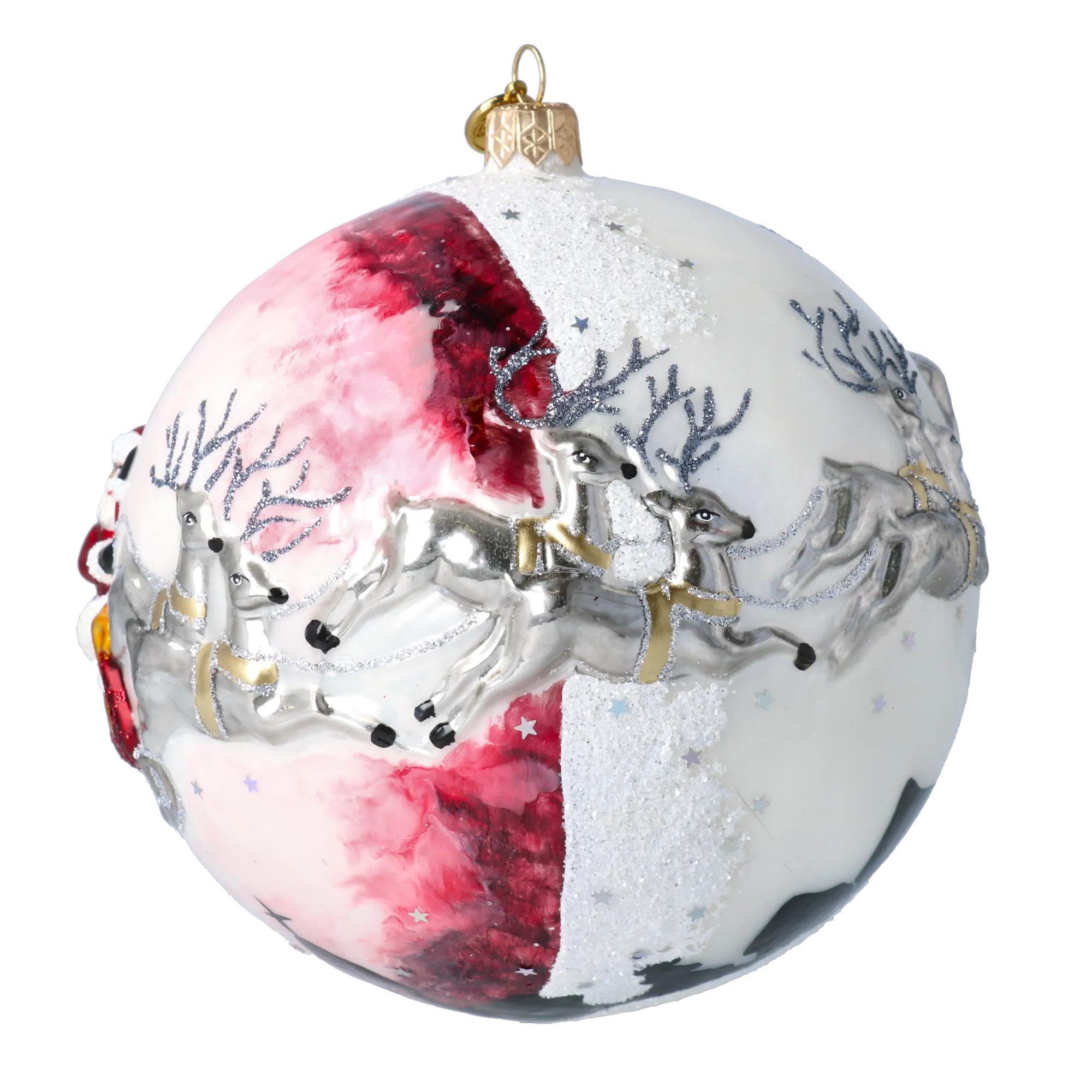 Crimson Midnight Ascent | Hand-Painted Glass Ornament | Blubom 2020-542