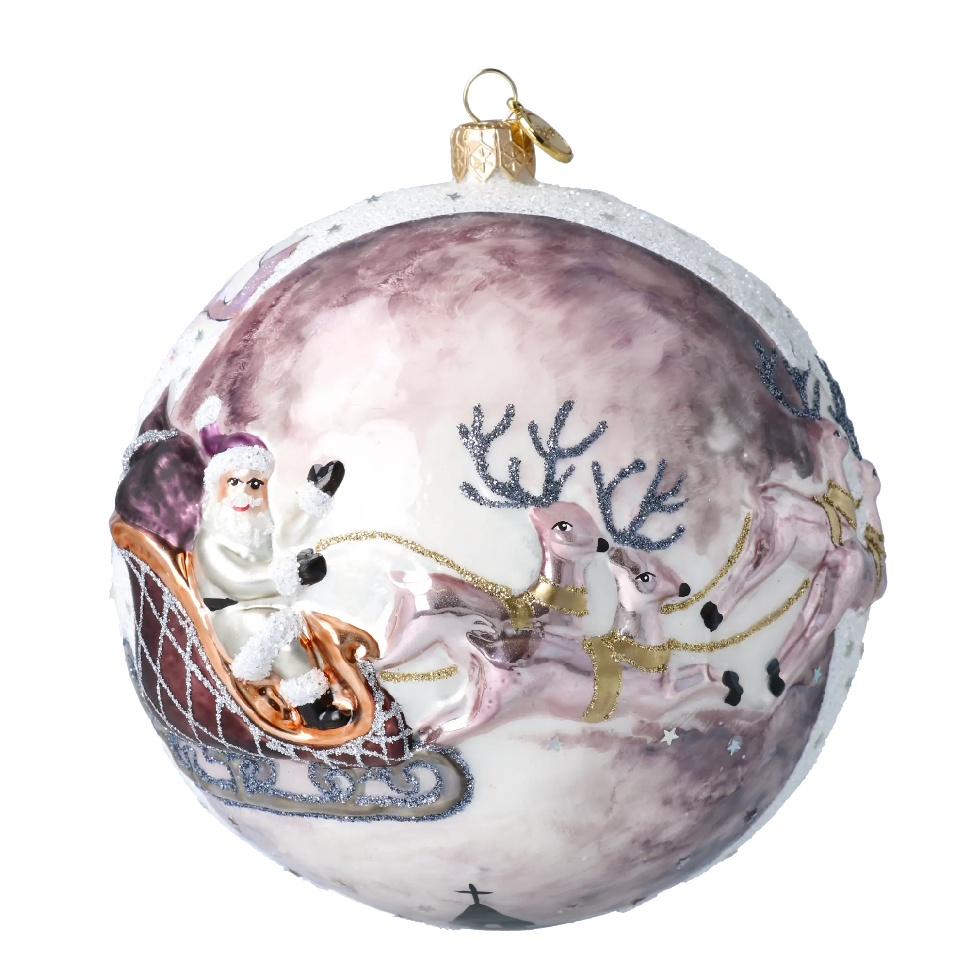 Plum Nocturne Ascent | Hand-Painted Glass Ornament | Blubom 2020-544