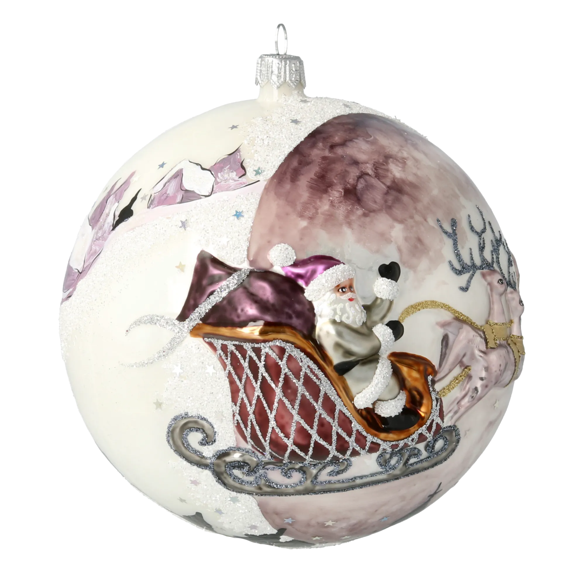 Plum Nocturne Ascent | Hand-Painted Glass Ornament | Blubom 2020-544
