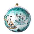 Load image into Gallery viewer, Midnight Teal Sleigh Flight Premium christmas glass ornament 2020-545
