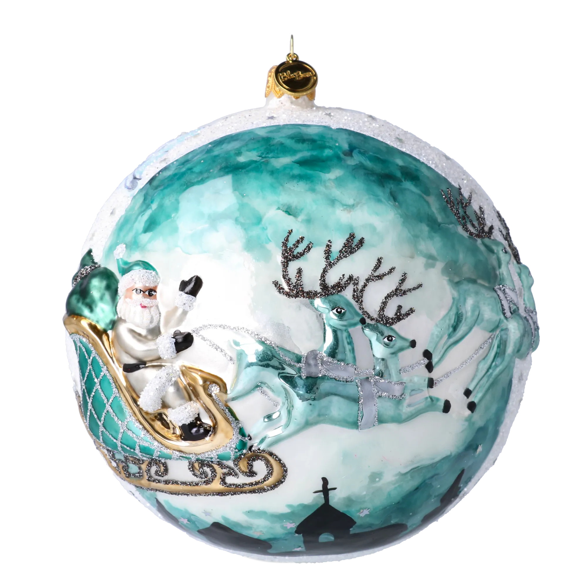 Cerulean Midnight Vigil | Hand-Painted Glass Ornament | Blubom 2020-545