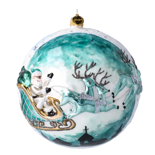 Cerulean Midnight Vigil | Hand-Painted Glass Ornament | Blubom 2020-545