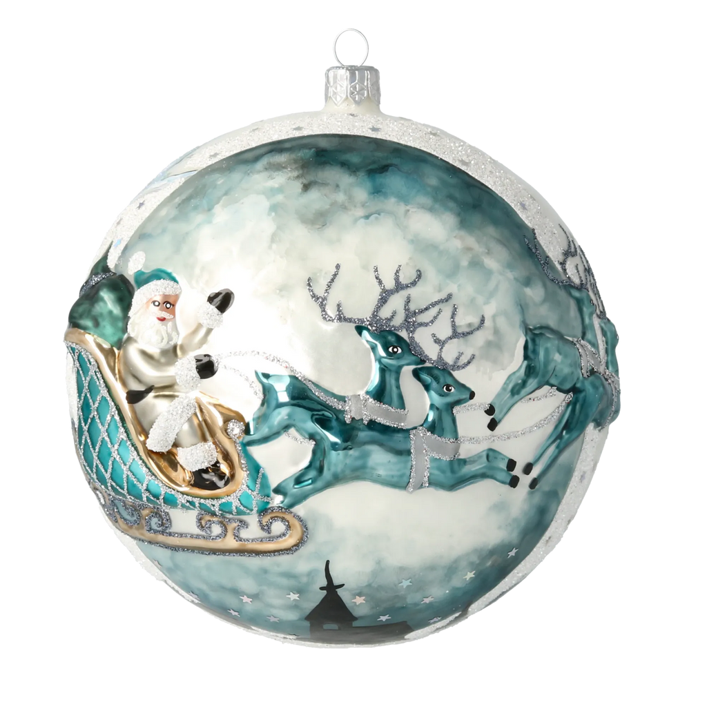 Cerulean Midnight Vigil | Hand-Painted Glass Ornament | Blubom 2020-545