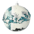 Load image into Gallery viewer, Midnight Teal Sleigh Flight Premium christmas glass ornament 2020-545
