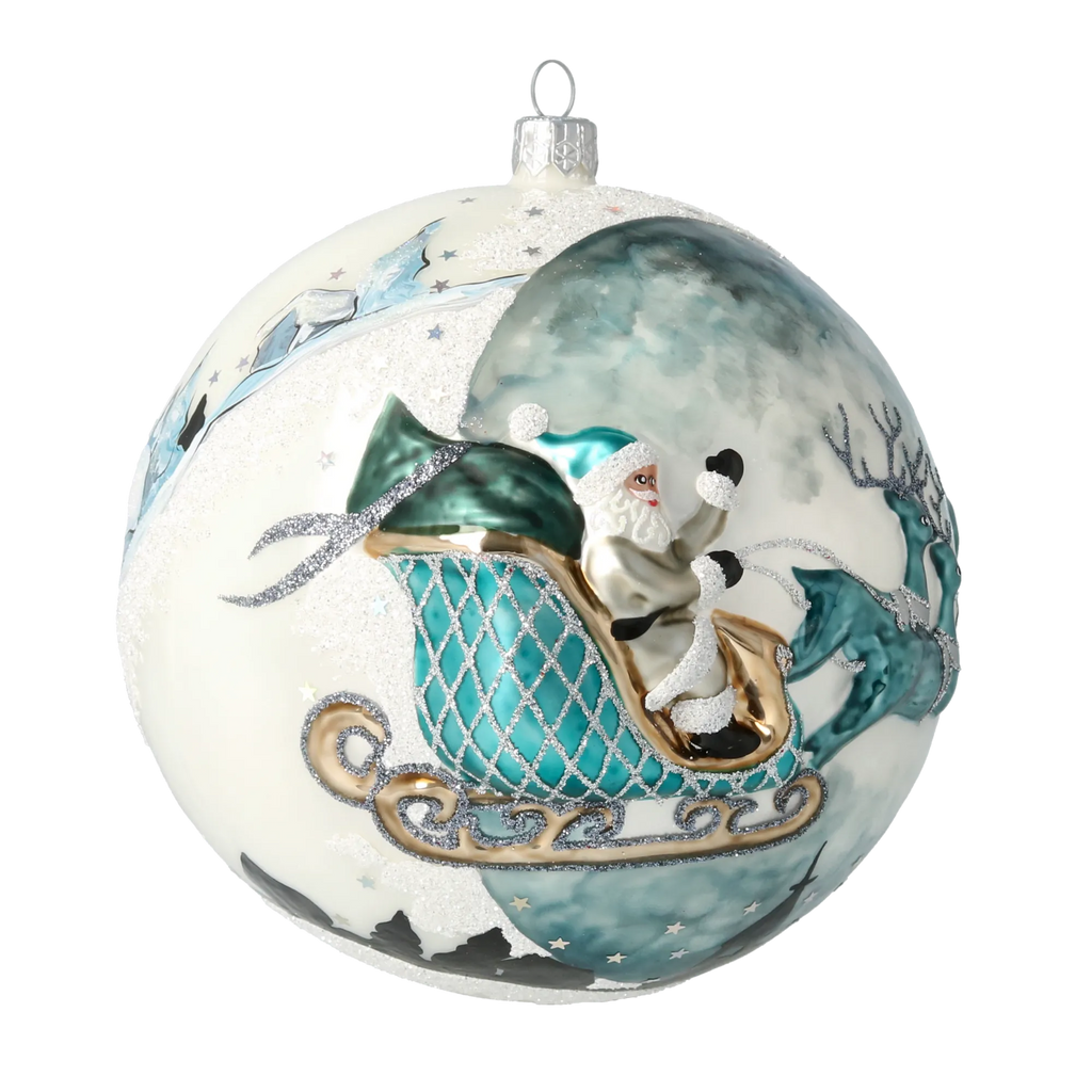 Cerulean Midnight Vigil | Hand-Painted Glass Ornament | Blubom 2020-545