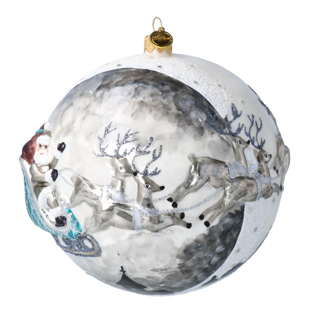 Silver Lunar Passage | Hand-Painted Glass Ornament | Blubom 2020-546